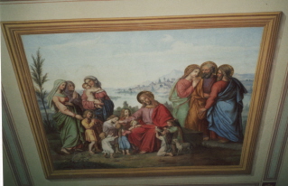 Foto vom Deckenbild in der Kapelle Zur Schmerzhaften Muttergottes in Königsbrunn