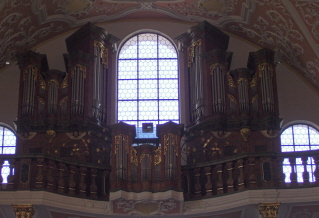 Foto der Orgel in der Jesuitenkirche in Mindelheim