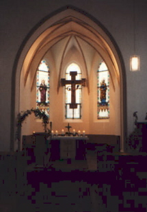 Foto des Altars in der Johanneskirche in Mindelheim