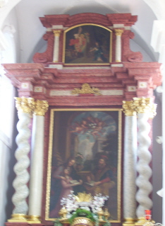 Foto vom Altargemälde in der St.-Anna-Kapelle in Siebnach