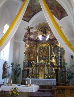 Foto vom Altar in Mariä Himmelfahrt in Allersberg