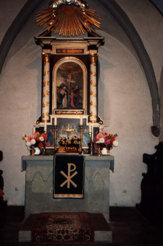 Foto vom Altar in St. Michael in Bettwar