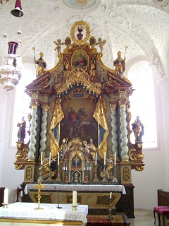 Foto vom Altar in St. Georg in Riding