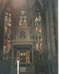 Foto vom Altar in St. Blasi in Mühlhausen