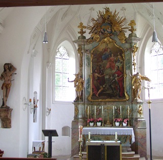 Foto vom Altar der Alten Sollner Kirche