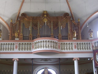 Foto der Orgel in Mariä Himmelfahrt in Talkirchen