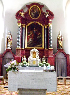 Foto vom Altar in St. Achaz in München