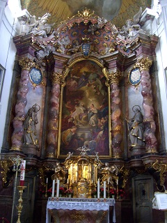 Foto vom Hochaltar in der Klosterkirche St. Anna in München-Lehel