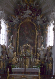 Foto vom Hochaltar in St. Nikolaus in Murnau