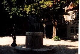 Foto vom Brunnen vor der Wenzelskirche in Naumburg