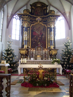 Foto vom Altar in St. Michael in Bertoldsheim