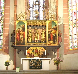 Foto vom Cranachaltar in St. Johannis in Neustadt an der Orla