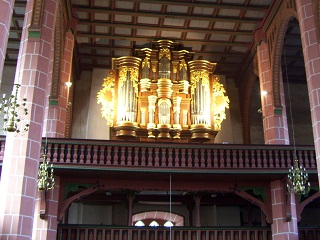 Foto der Orgel in St. Johannis in Neustadt an der Orla