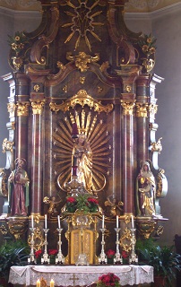 Foto vom Altar in St. Ulrich in Bollstadt