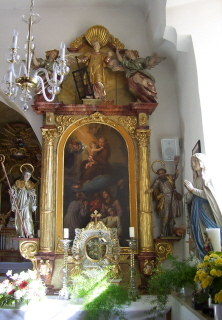 Foto vom rechten Seitenaltar in St. Michael und St. Laurentius in Herblingen