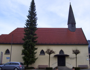 Foto der Kreuzkirche in Oberammergau