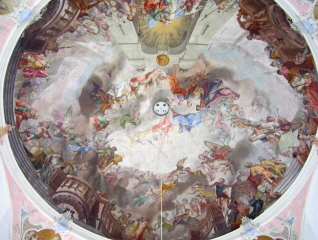 Foto vom Langhausfresko in St. Peter und Paul in Oberammergau