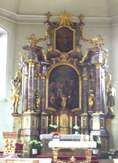 Foto vom Altar in St. Johann Baptist in Eisenbach
