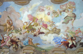 Foto vom Deckenfresko im Marmorsaal in Stift Melk