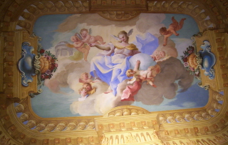 Foto vom Deckenfresko in der Bibliothek des 19. Jhd. in Stift Melk