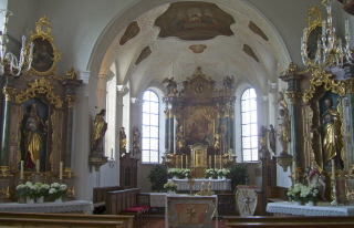 Foto vom Altar in St. Ulrich in Dietershofen