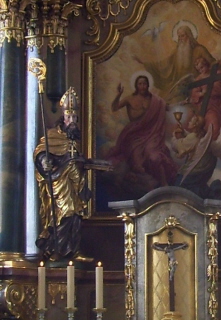 Foto der Ulrichsfigur in St. Ulrich in Dietershofen