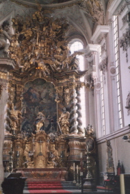 Foto vom Hochaltar in Mariä Himmelfahrt in Aldersbach