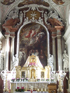 Foto vom Hochaltar in der Marienwallfahrtskirche Gartlberg in Pfarrkirchen