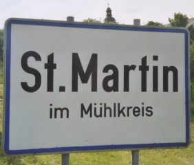 Ortsschild von Sankt Martin im Mühlviertel
