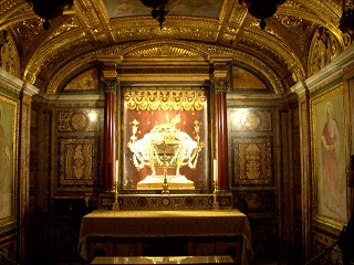 Foto der Krippenreliquir in Santa Maria Maggiore in Rom