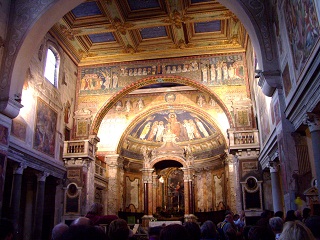 Foto vom Altarraum in Santa Prassede in Rom