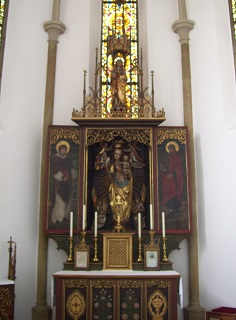 Foto vom Altar im alten Teil von St. Maria in Roth