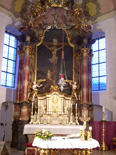 Foto vom Altar in St. Maria Magdalena in Schiltberg