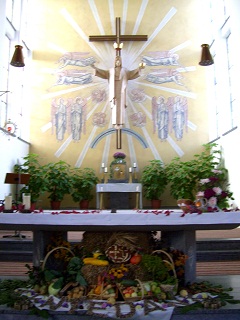 Foto vom Altar in St. Wolfgang in Marktleuten