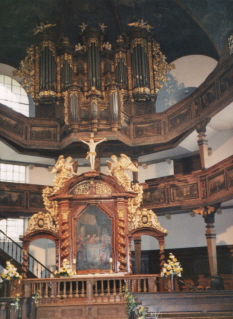 Foto vom Altarraum der Dreifaltigkeitskirche in Speyer