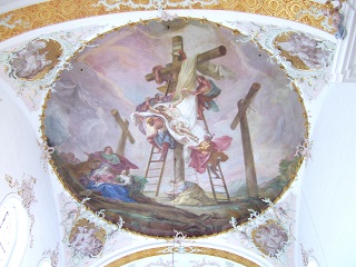 Foto vom Chorfresko in der Heilig-Kreuz-Kirche in Burg