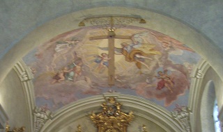 Foto vom Chorfresko der Kreuzkirche in Reichenberg