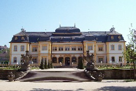 Foto vom Schloss im Rokokogarten in Veitsh&ouml;chheim