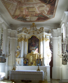 Foto vom Altar in der Wallfahrtskirche Herz-Jesu in Velburg