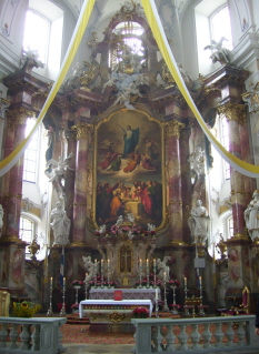 Foto vom Hochaltar der Wallfahrtskirche Vierzehnheiligen