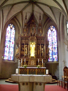 Foto vom Altar in St. Martin in Wangen