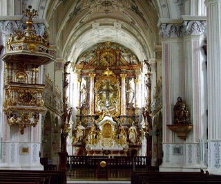 Foto vom Hochaltar der Stiftskirche in Polling