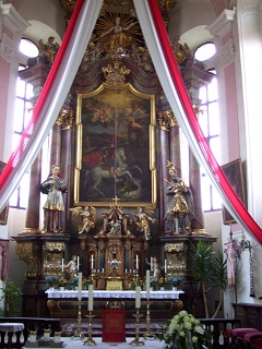 Foto vom Hochaltar in St. Georg in Ellingen
