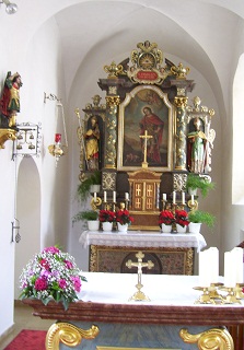 Foto vom Altar in St. Pantaleon in Reut am Wald