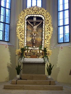 Foto vom Altar der Spitalkirche in Weißenburg