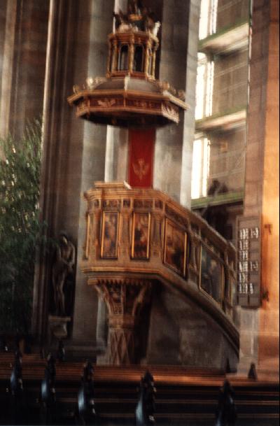 Foto der Kanzel im Dom St. Marien in Zwickau