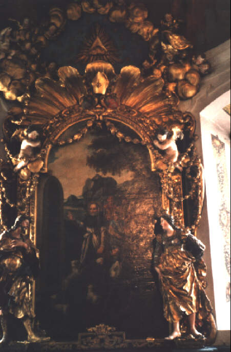 Der Altar der Wolfgangskapelle in der Wolfgangskirche in St. Wolfgang