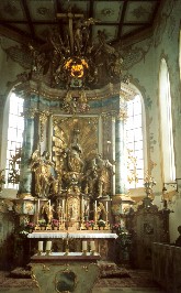 Foto vom Hochaltar der Frauenkirche in Ehingen