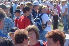 Foto vom Stau beim Ausgang