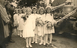 Foto von der Glockenweihe 1950